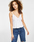 Juniors' Lace-Trim Tie-Front Camisole